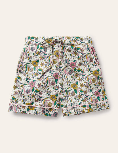 Easy Cotton Sleep Short-Ivory, Beautiful Garden-5