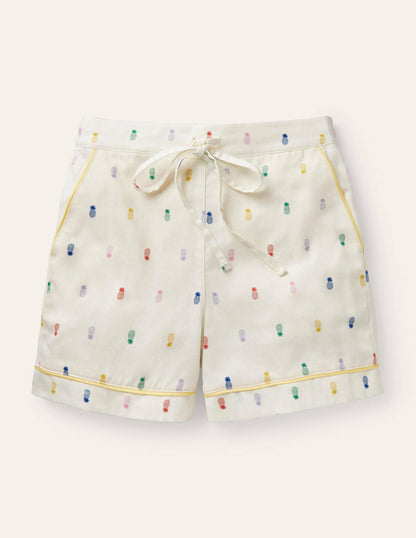 Easy Cotton Sleep Short-Ivory, Pineapple Rainbow-5
