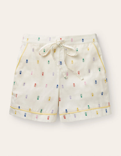 Easy Cotton Sleep Short-Ivory, Pineapple Rainbow-4