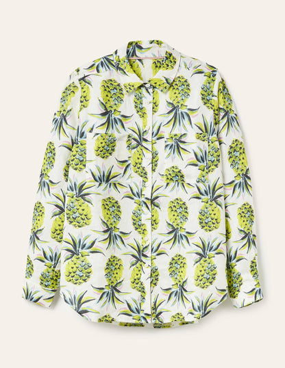 Linen Shirt-Ivory, Pineapple Paradise-5