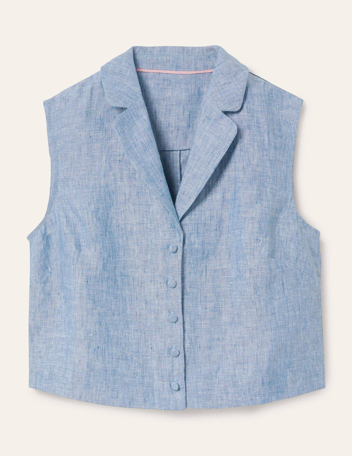 Georgina Linen Top-Authentic Blue Chambray - Image 5