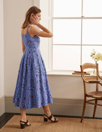 Aubrey Cotton Midi Dress-Hazy Blue, Paisley Delight-2