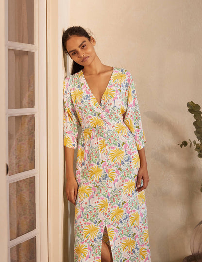 Betsy Midi Dress-Ivory, Tropical Charm-1