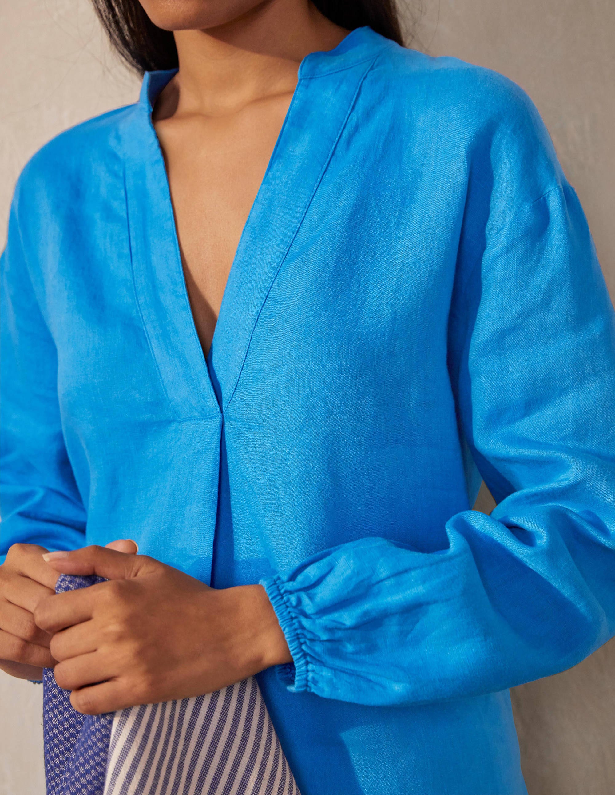 Hannah Linen Shirt-Moroccan Blue - Image 3
