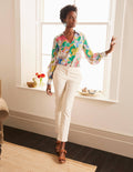 Lilian Silk Blouse-Azalea, Enchanted Amour