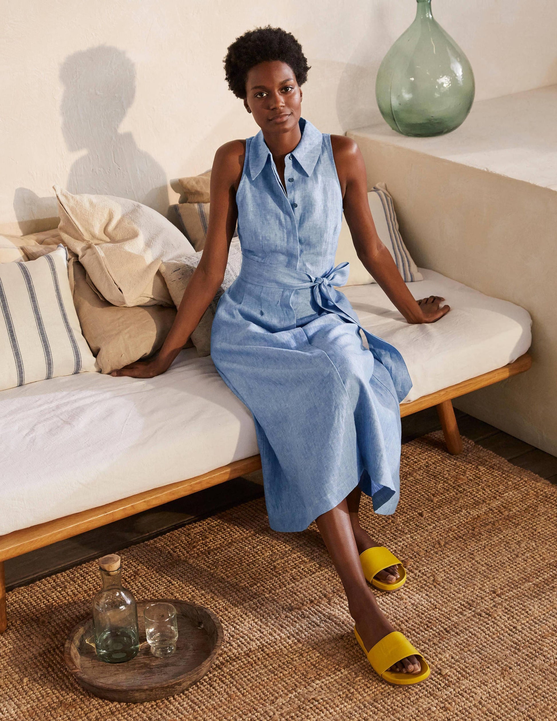 Kate Linen Shirt Dress-Chambray-1