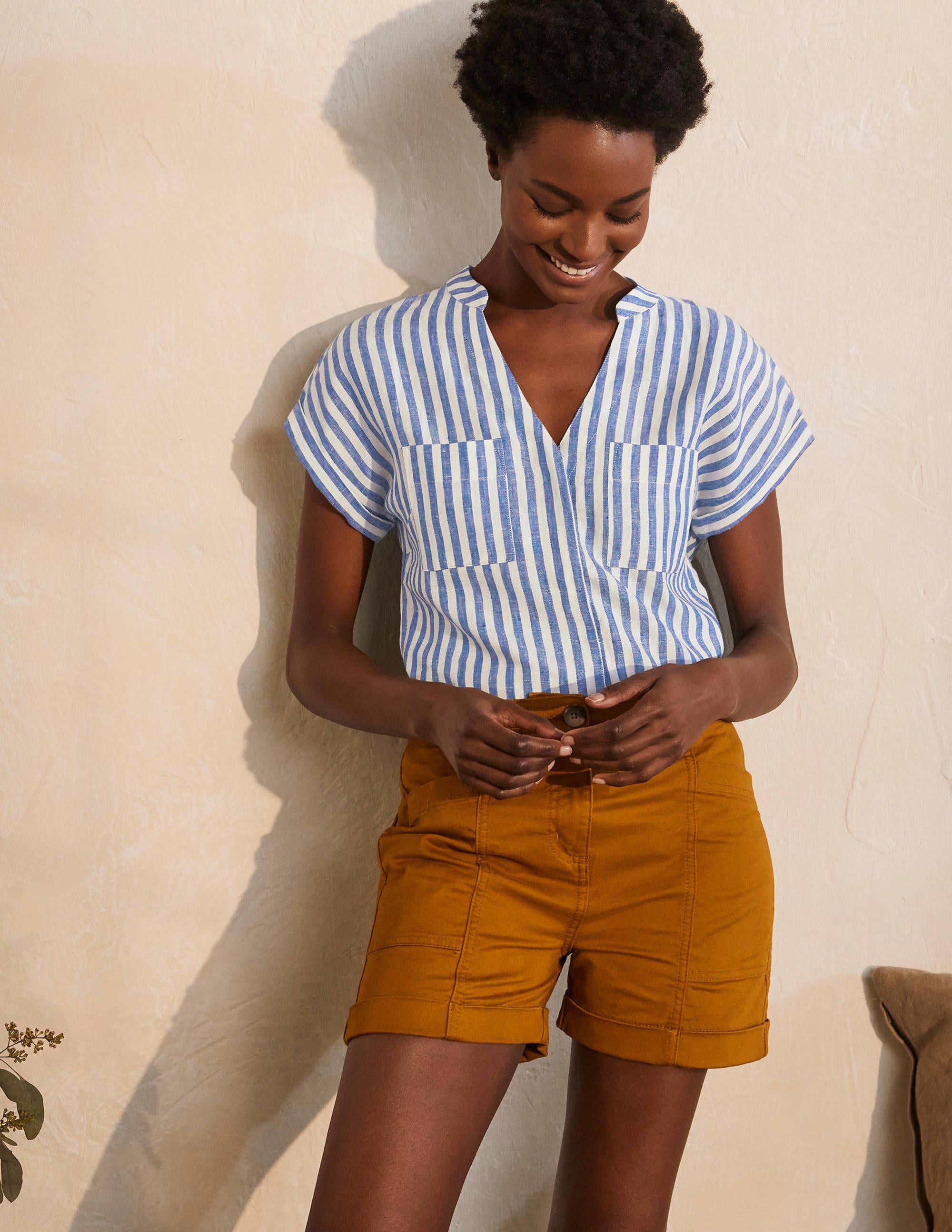 Evie Linen Shirt-Summit Stripe - Image 5