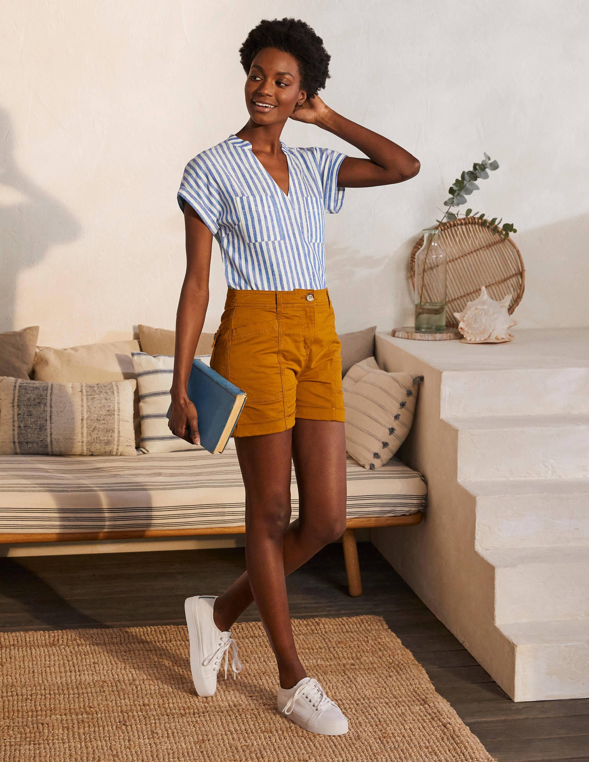 Evie Linen Shirt-Summit Stripe - Image 1