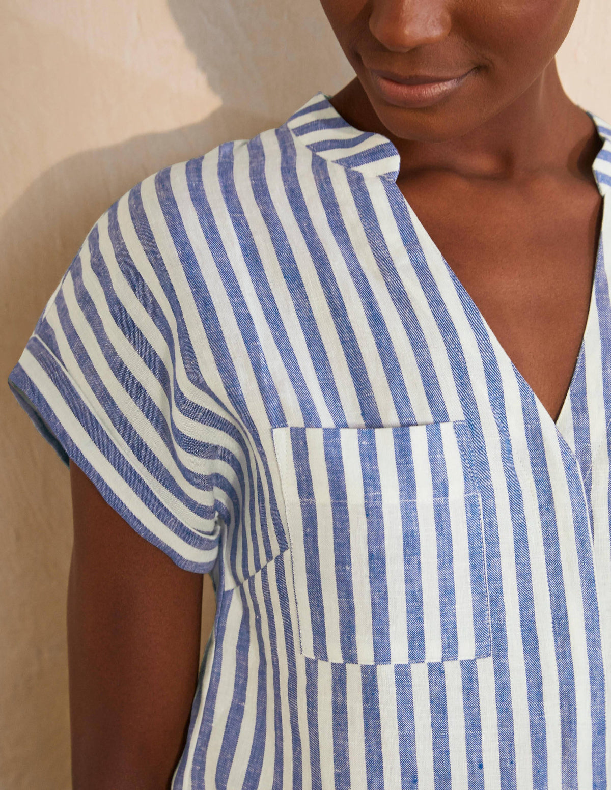Evie Linen Shirt-Summit Stripe-3