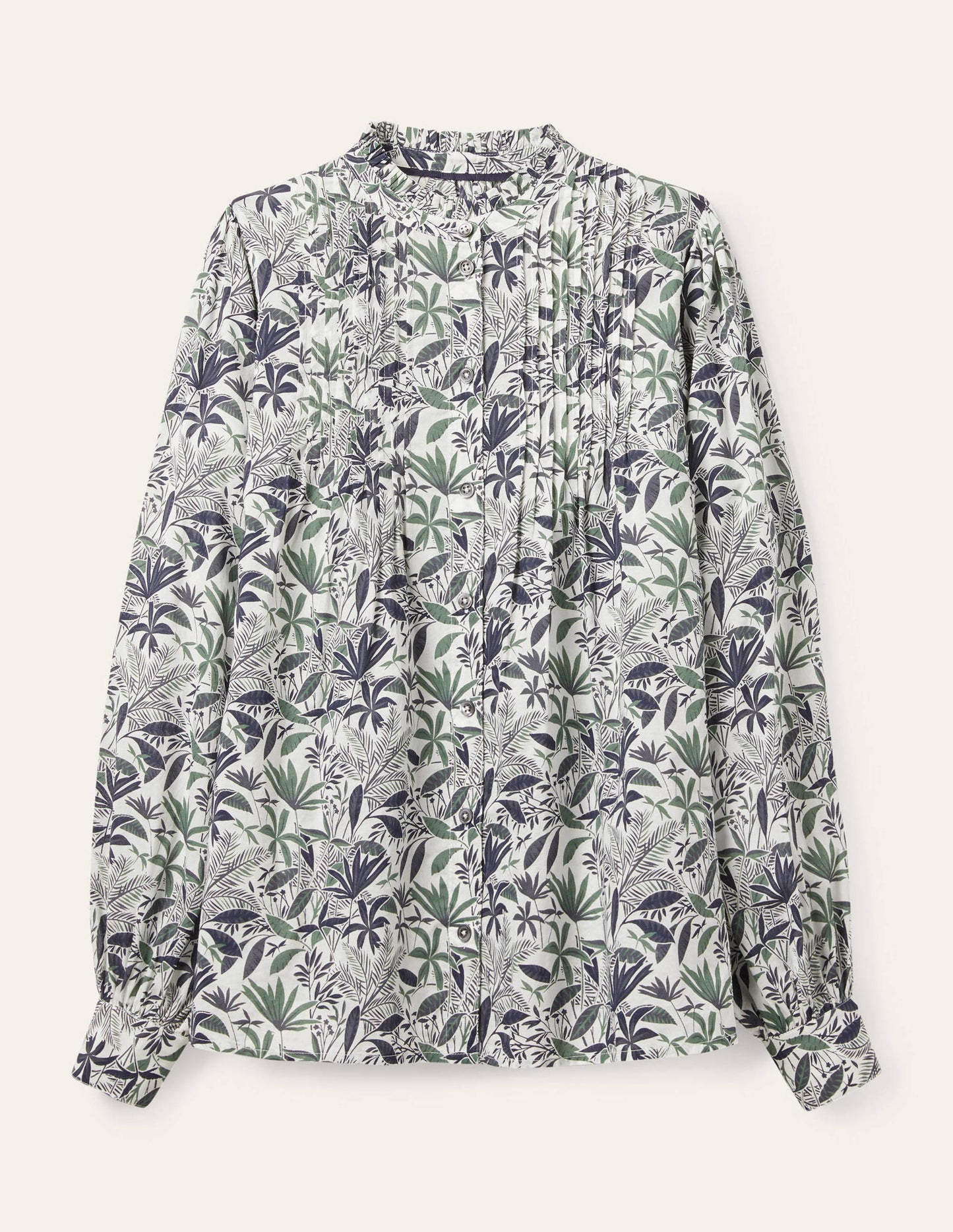 Miranda Blouse-Ivory, Tropical Palm