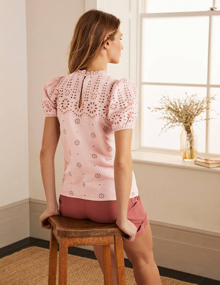 Altheda Broderie Top-Milkshake