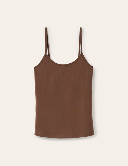 Plain Cami Top-Deep Brown