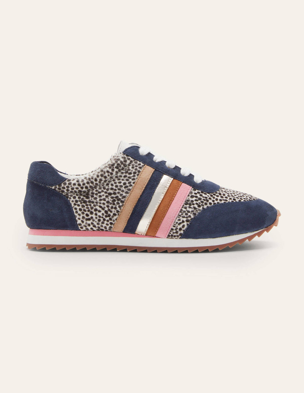 Striped Trainers-Navy/Dalmatian Pony-1