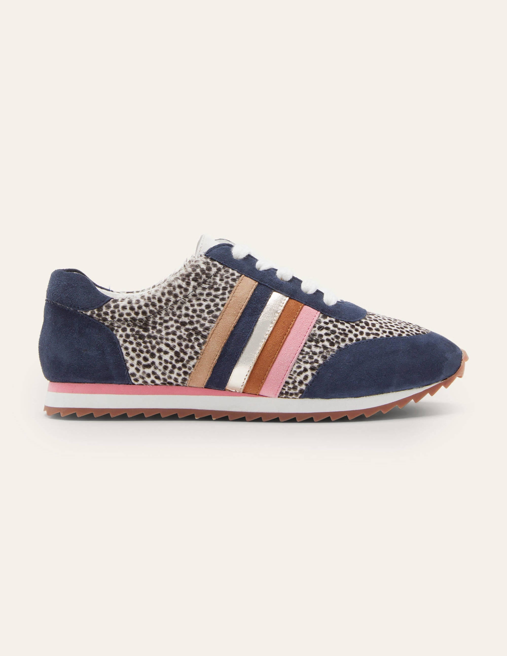 Striped Trainers-Navy/Dalmatian Pony - Image 1