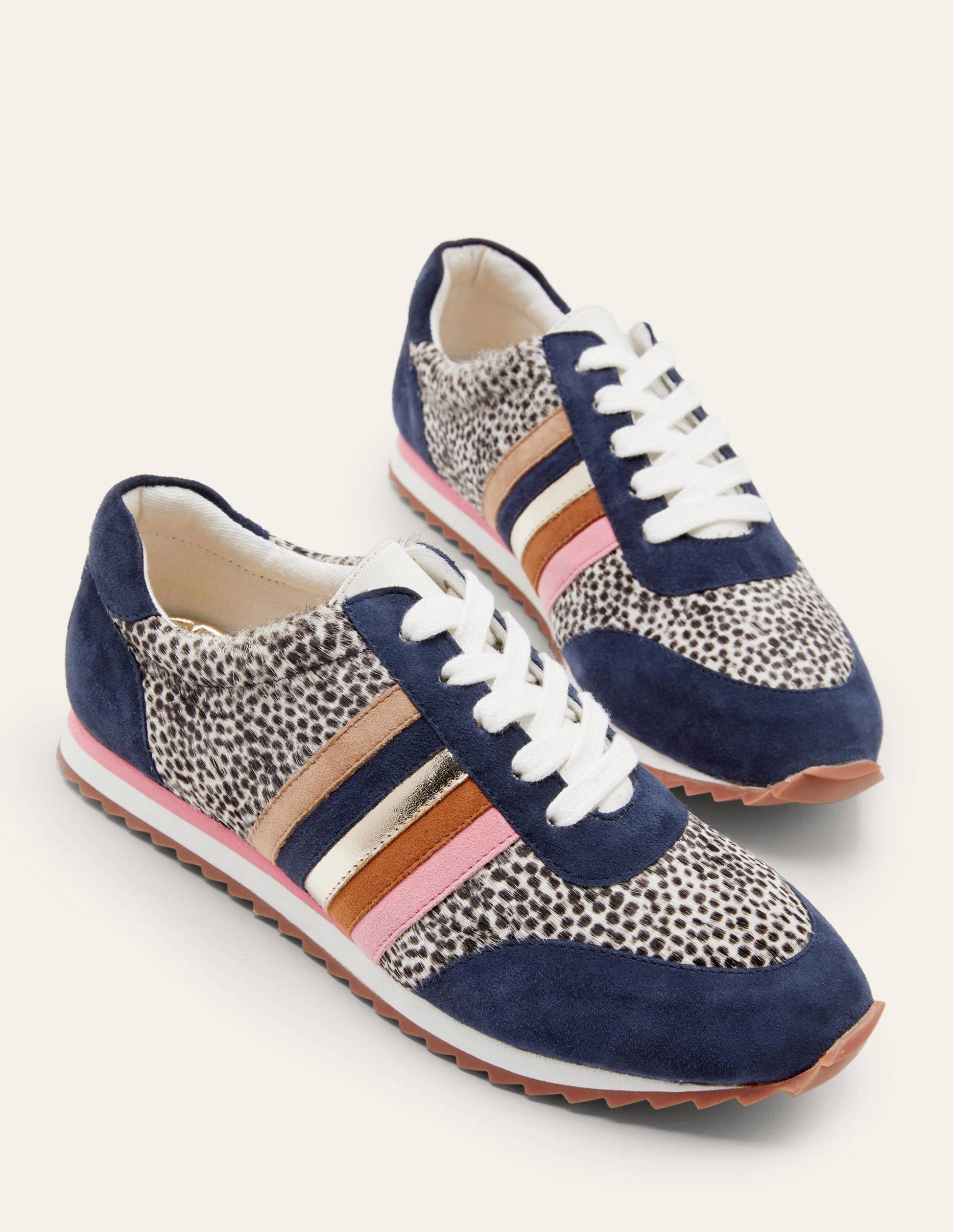 Striped Trainers-Navy/Dalmatian Pony-2