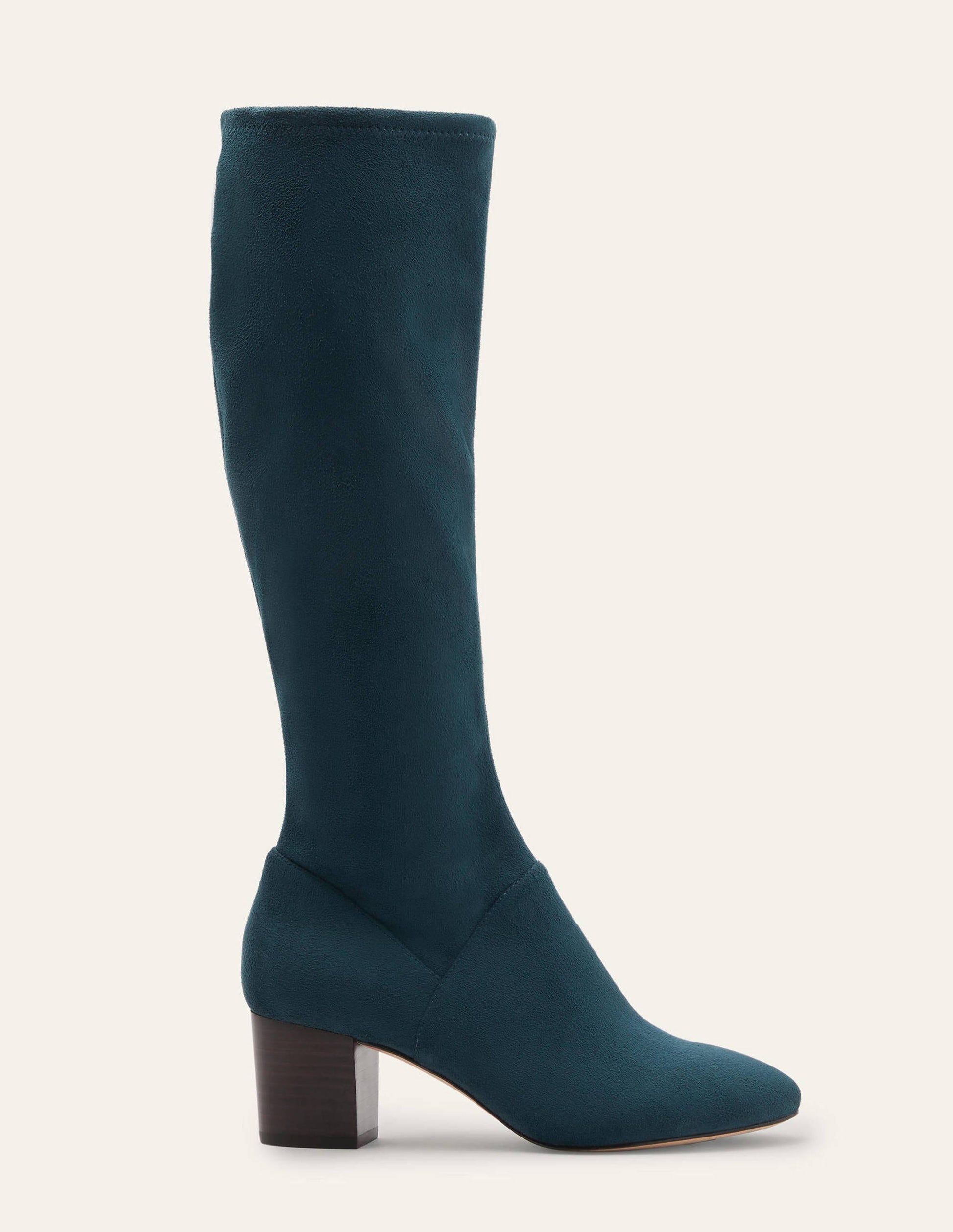 Round Toe Stretch Boots-Seaweed-2