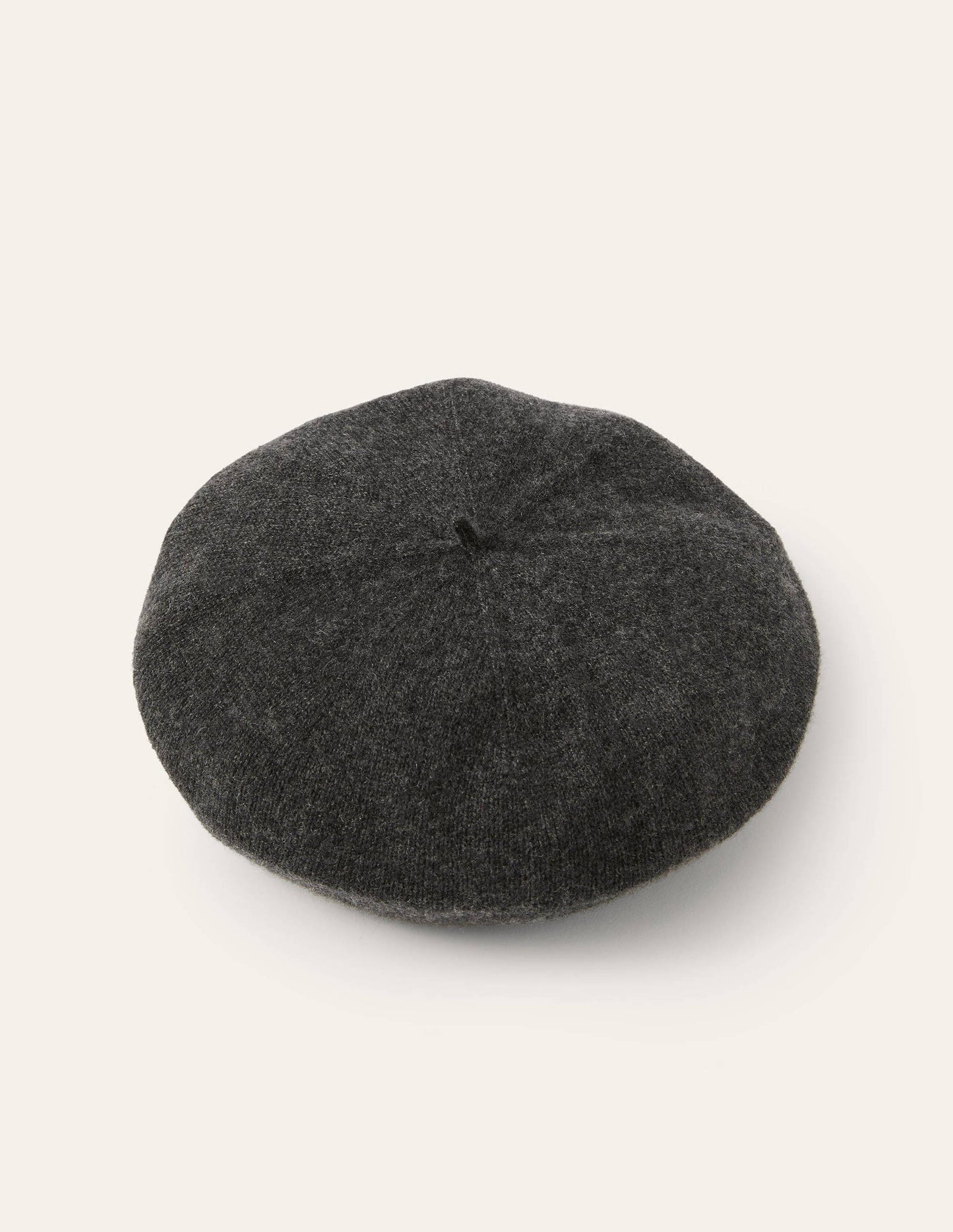 Cashmere Beret-Charcoal Melange/Lurex Stripe