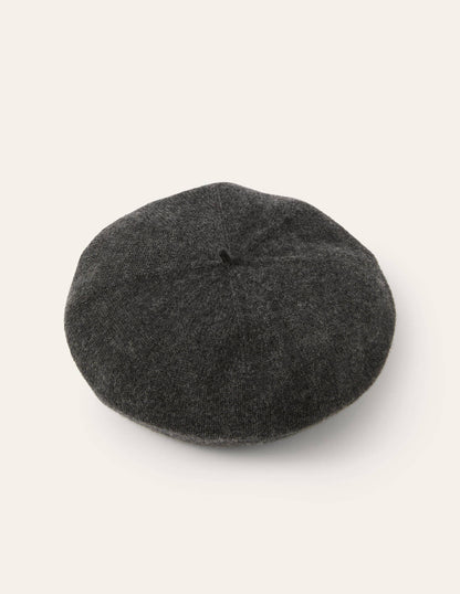 Cashmere Beret-Charcoal Melange/Lurex Stripe-1