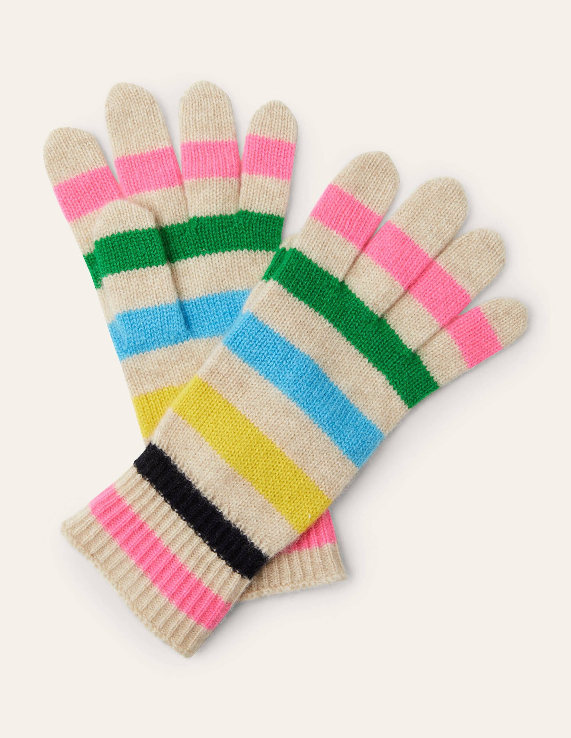 Cashmere Gloves-Multi Stripe - Image 1