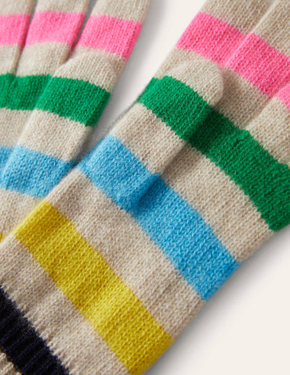 Cashmere Gloves-Multi Stripe-2