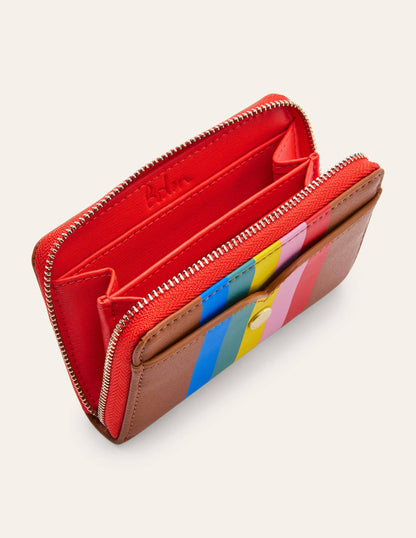 Mini Wallet-Tan Multi Stripe-2