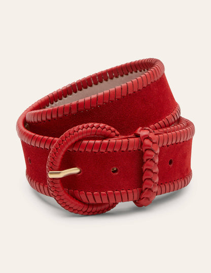 Woven Waist Belt-Red