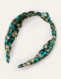 Knotted Headband-Midnight Garden, Sprig