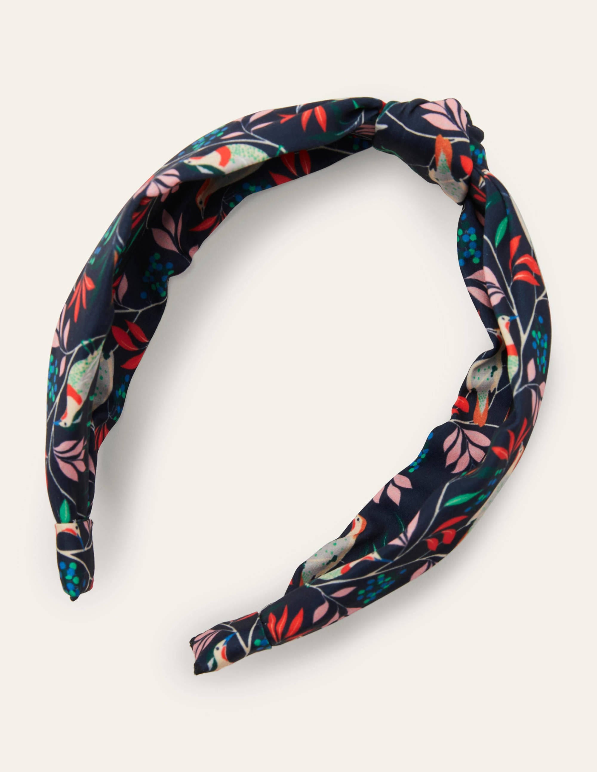 Knotted Headband-French Navy, Berry Bird - Image 1