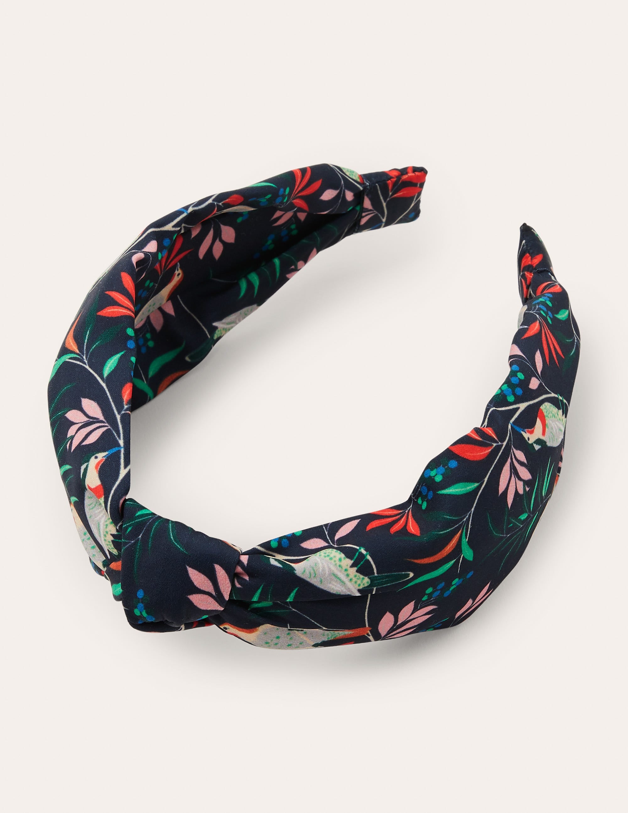 Knotted Headband-French Navy, Berry Bird - Image 2