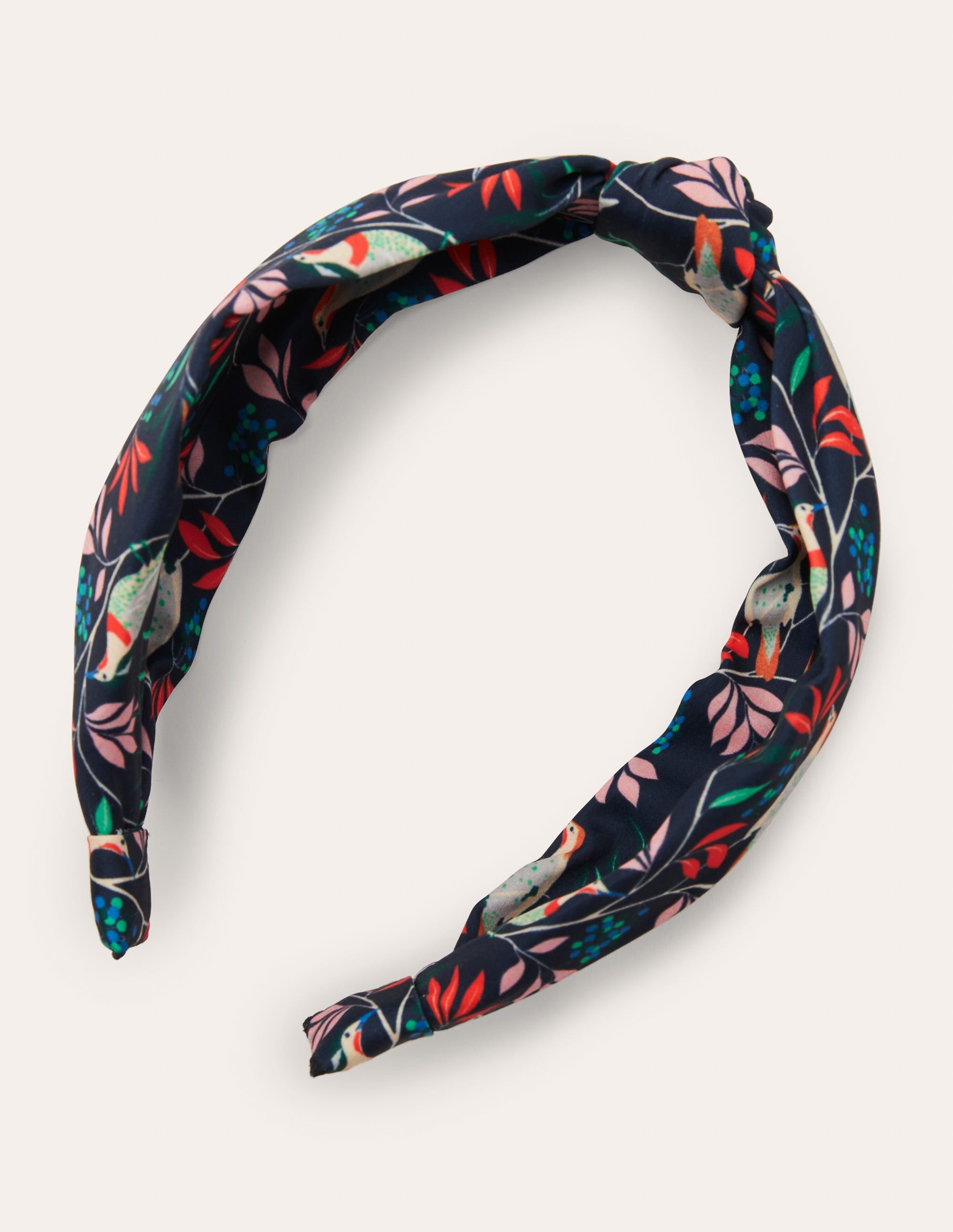 Knotted Headband-French Navy, Berry Bird - Image 4