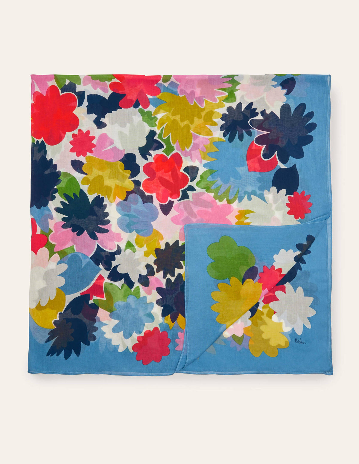 Print Scarf-School House Blue, Paintbox - Image 5