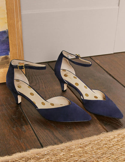 Ankle Strap Heels-Navy-1