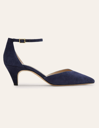 Ankle Strap Heels-Navy-2
