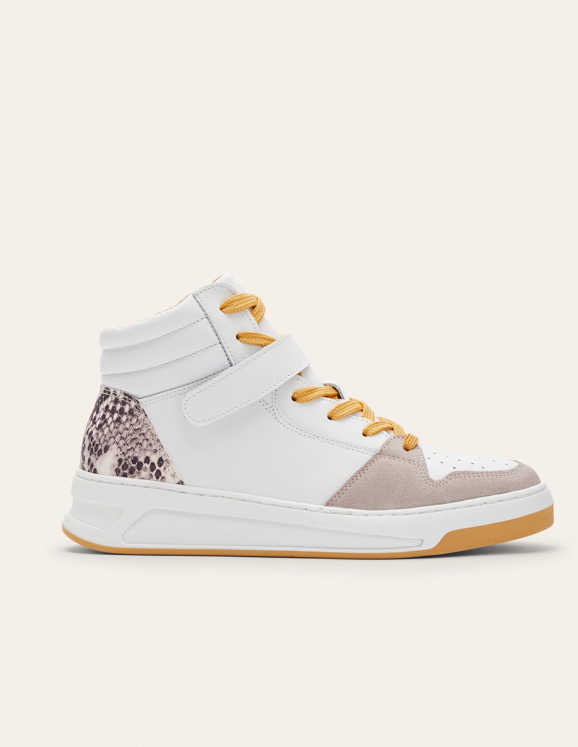 Heather High Top Trainers-White/Snake-2