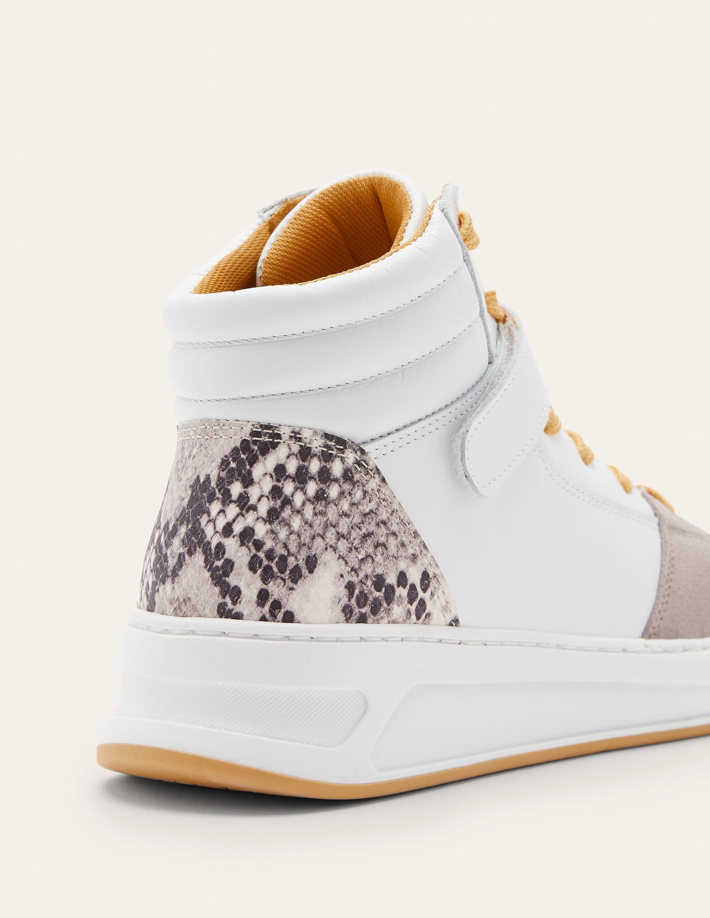 Heather High Top Trainers-White/Snake