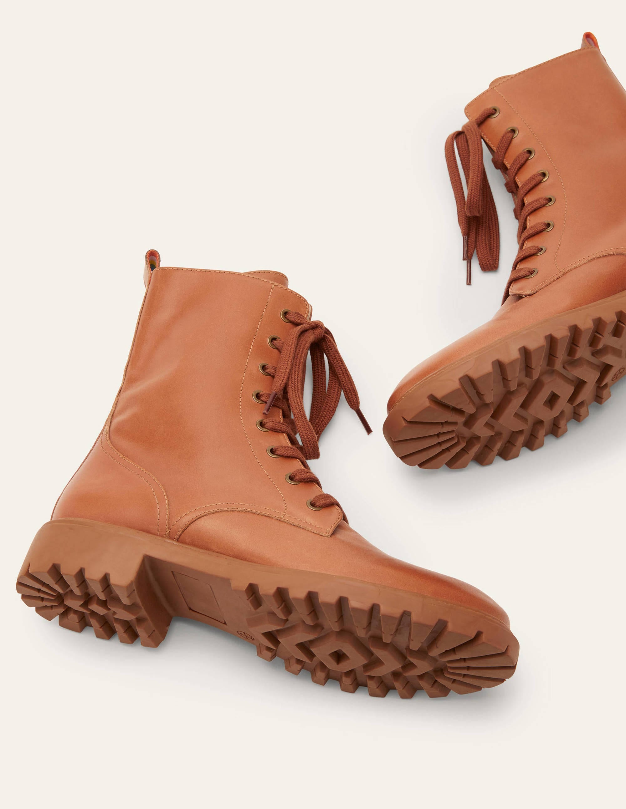 Lace-up Boots-Tan - Image 4