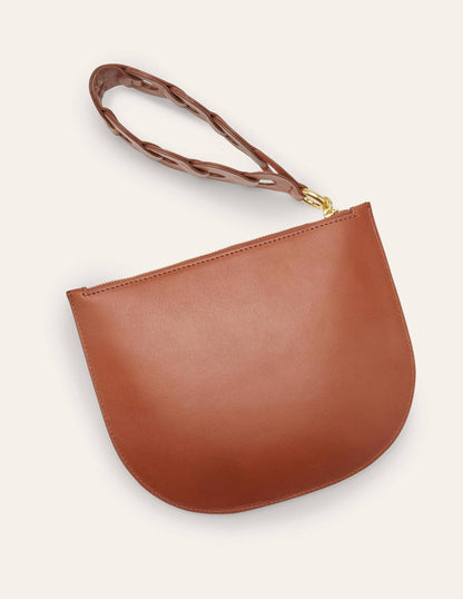 Link Detail Clutch Bag-Tan-5