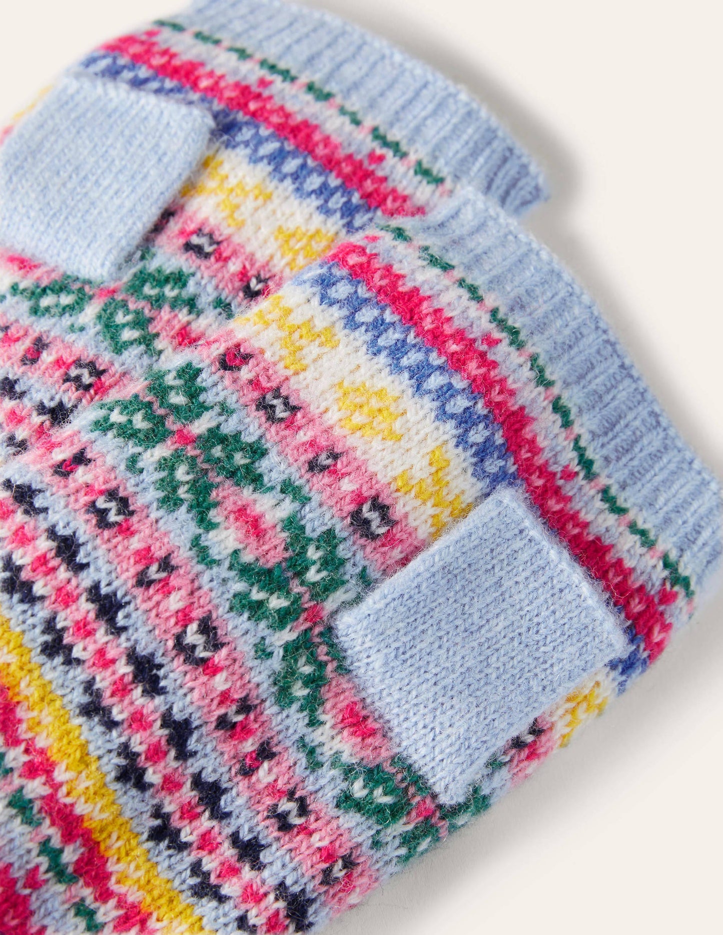 Fair Isle Fingerless Gloves-Frost