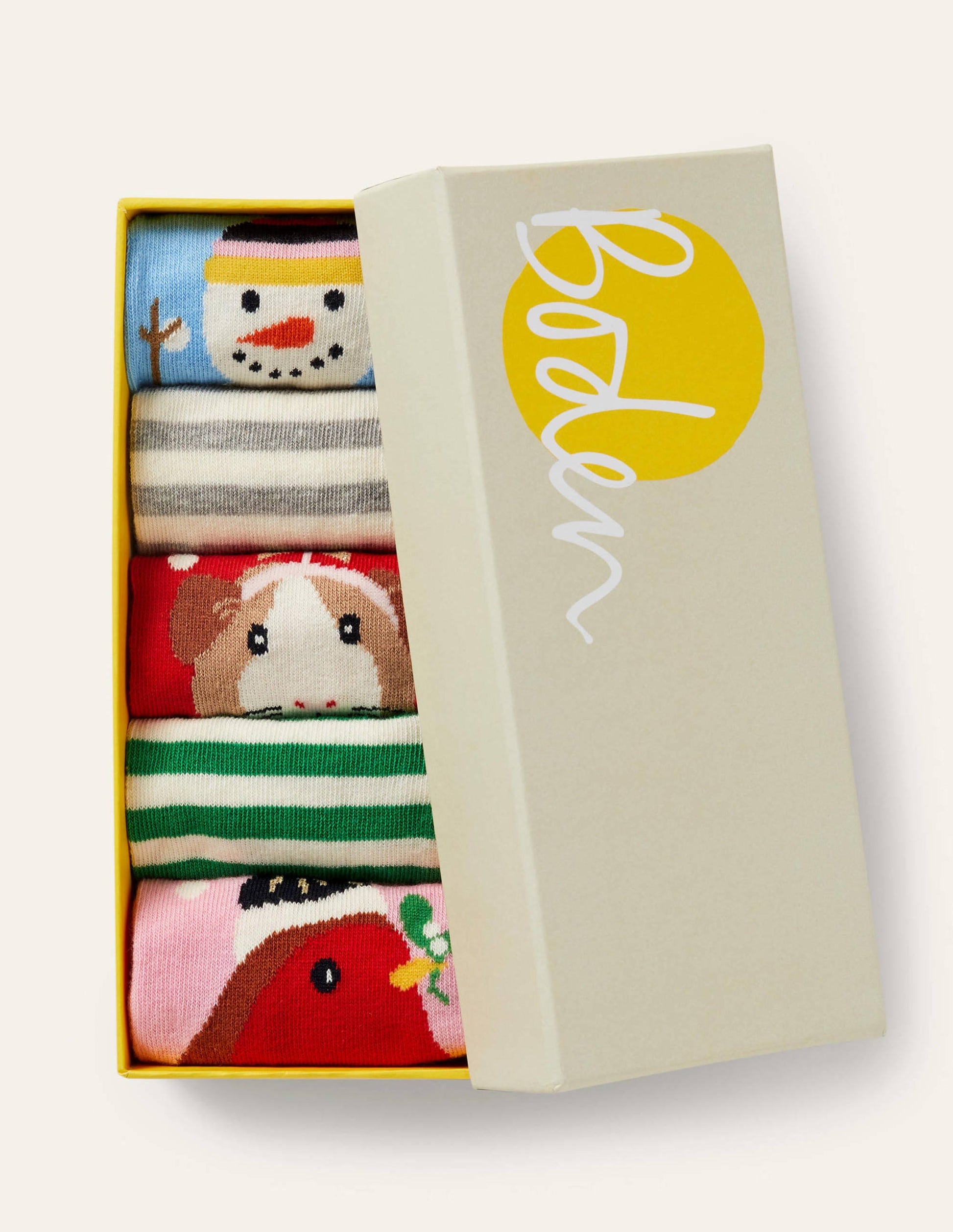 5-Pack Ankle Socks-Mini Me Festive-2