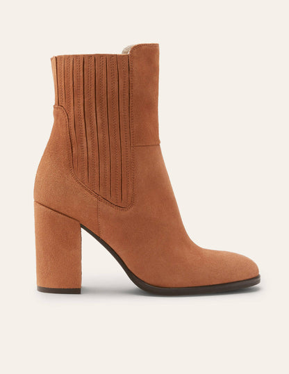 Block Heel Ankle Boots-Tan Suede-2