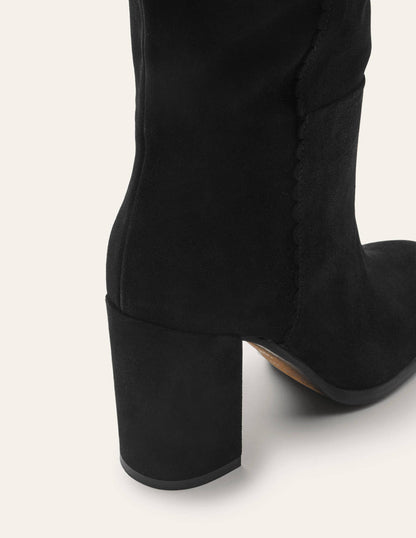 Block Heel Knee High Boots-Black-3