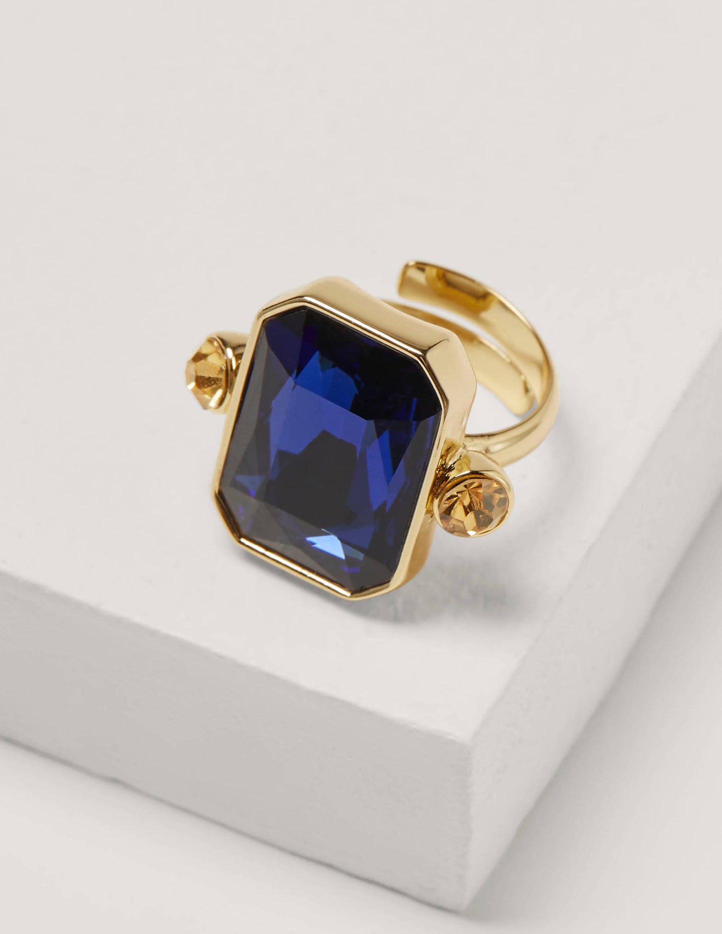 Jewelled Cocktail Ring-Navy