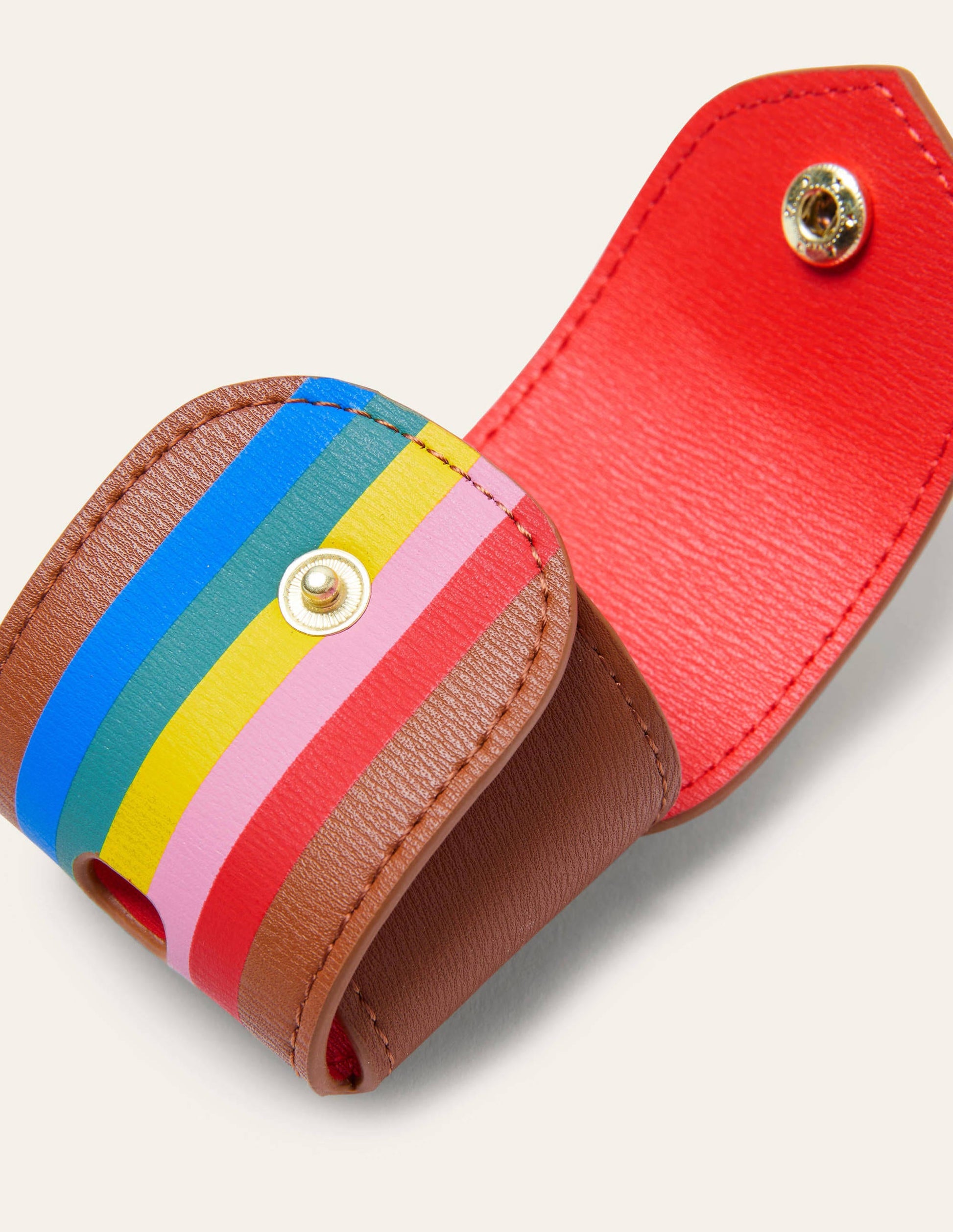 Wireless Earphone Holder-Tan Multi Stripe-2