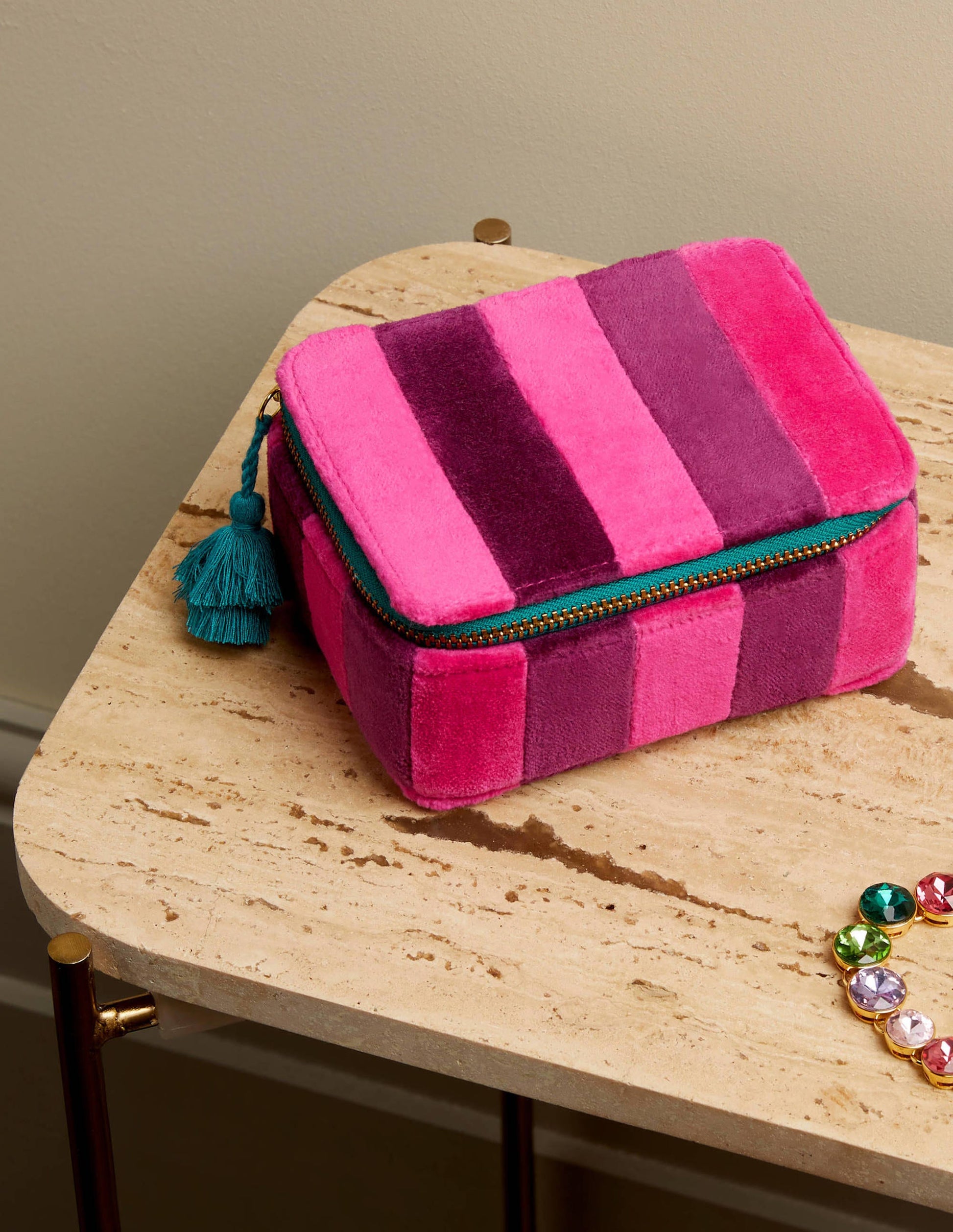 Velvet Trinket Box-Festival Pink/Wine-1