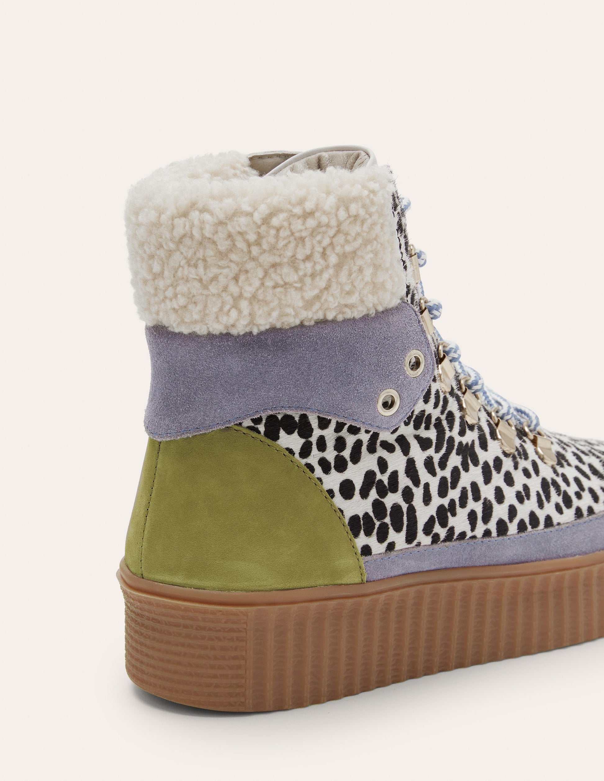 Laura Trend Hiking Boots-Black and White Cheetah-4