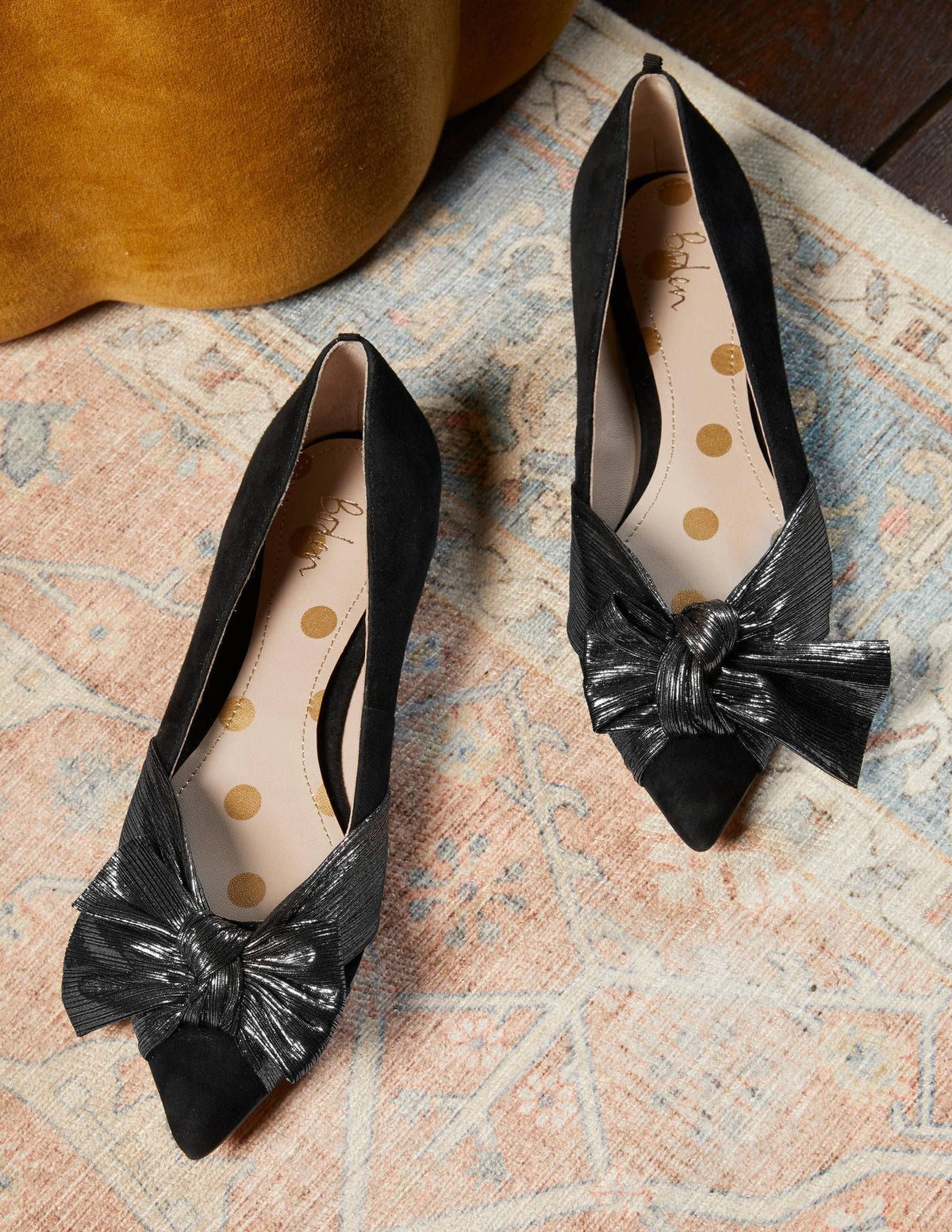 Vanessa Bow Shoes-Black/Gunmetal - Image 1