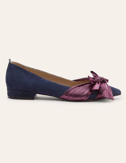 Vanessa Bow Shoes-Navy/Pom Pom-2