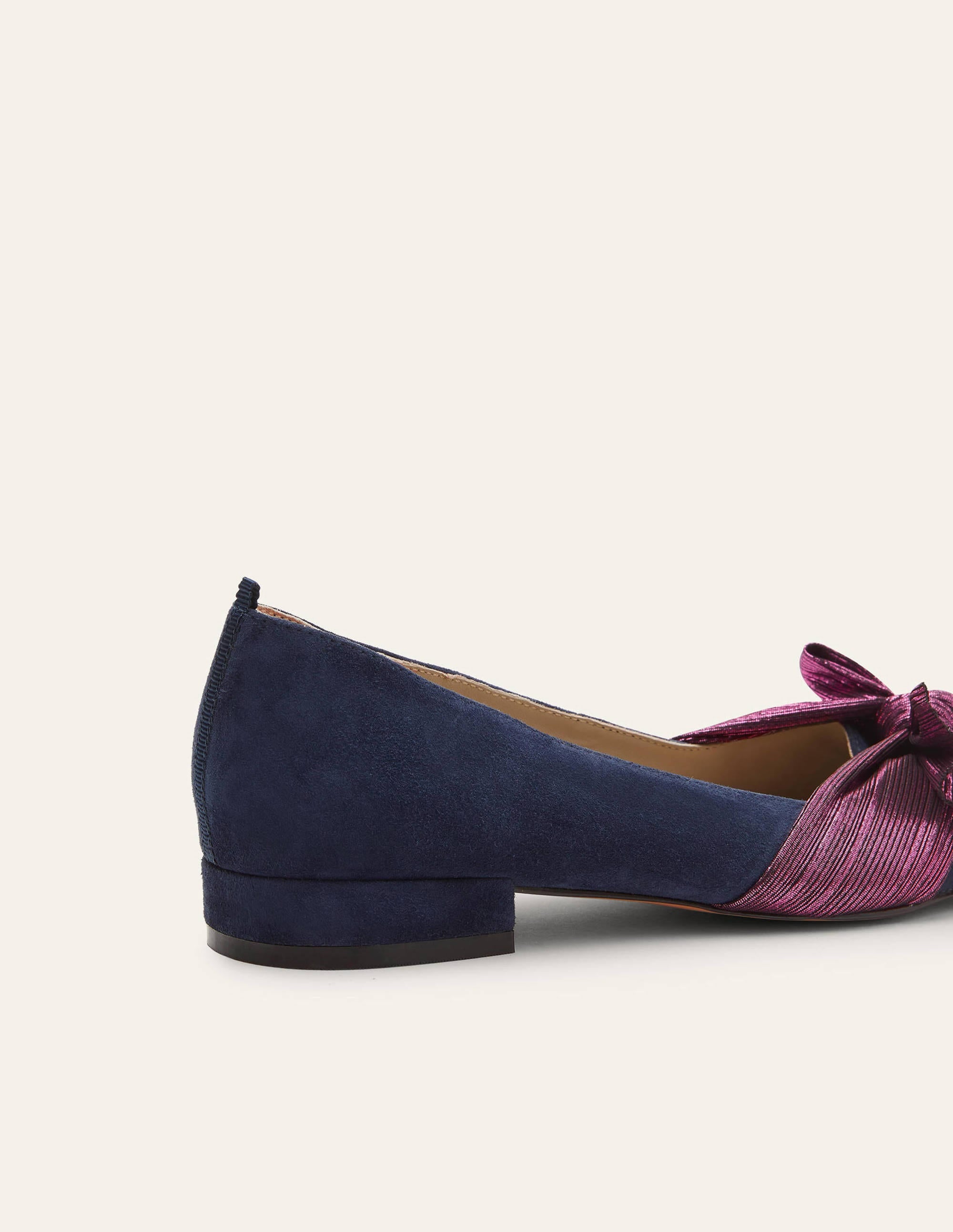 Vanessa Bow Shoes-Navy/Pom Pom - Image 4