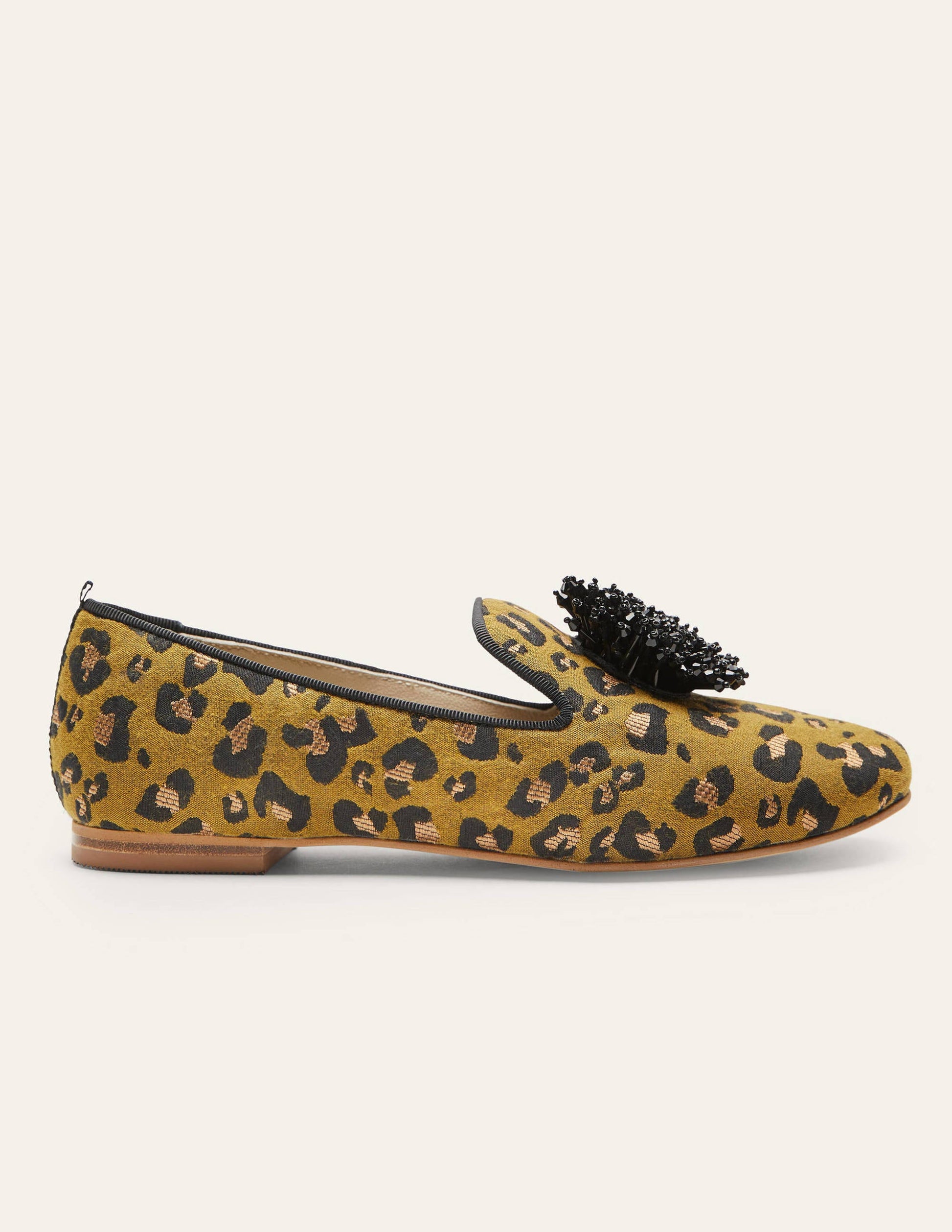 Gabriella Embellished Loafers-Metallic Jacquard Leopard-2
