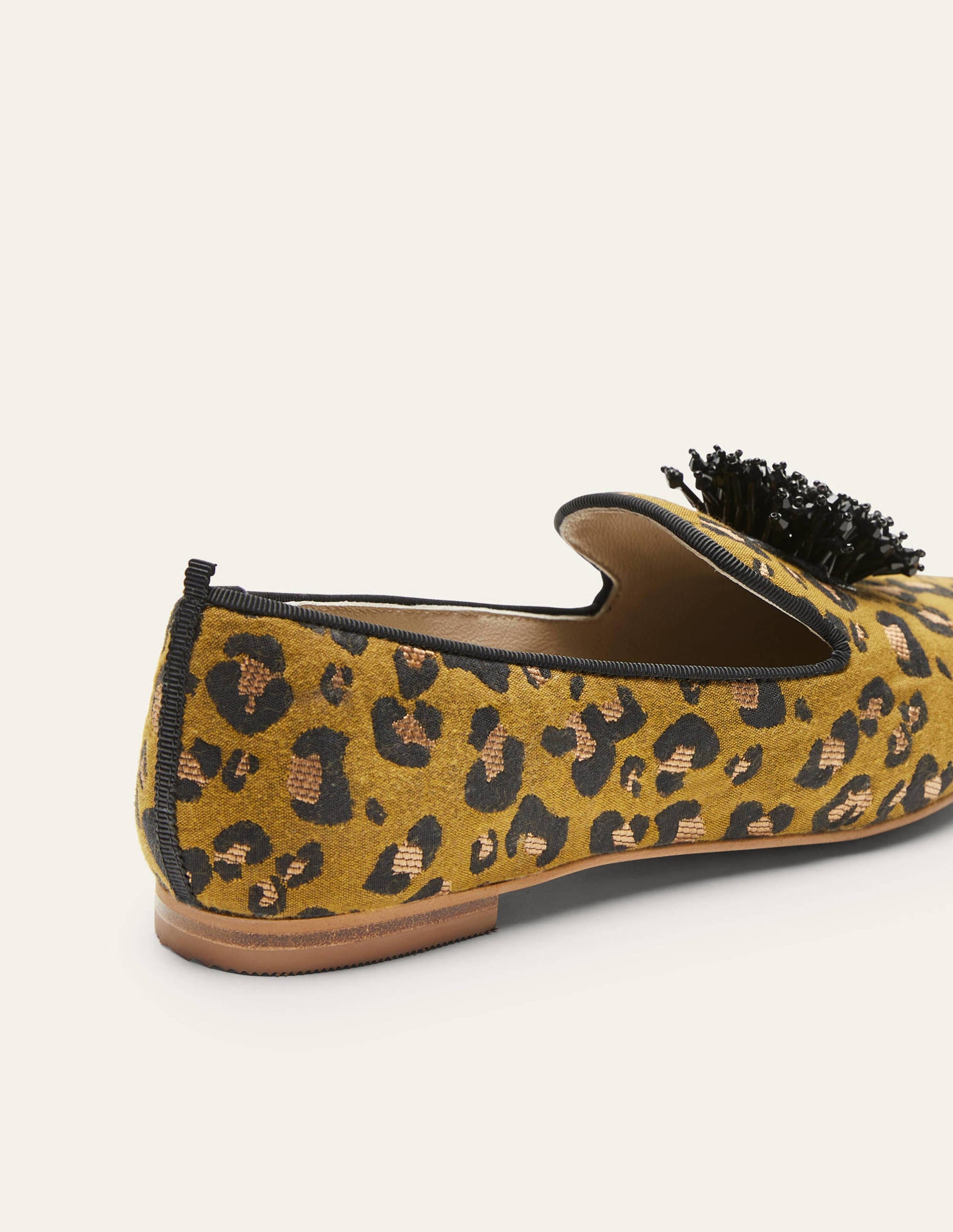 Gabriella Embellished Loafers-Metallic Jacquard Leopard-4